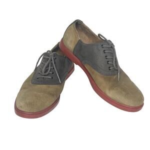 POLO RALPH LAUREN Vintage Orrick Saddle Oxford Shoes Tan Gray Mens Size US 7D